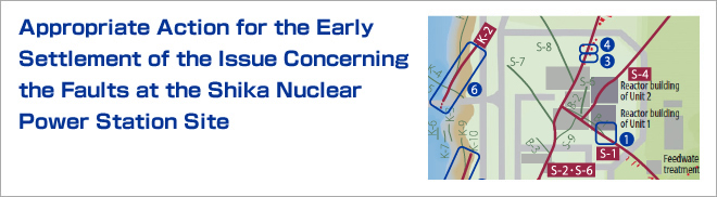 Appropriate Action for the Early Settlement of the Issue Concerning the Faults at the Shika Nuclear Power Station Site