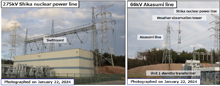 志賀原子力線（275kV）開閉所・赤住線（66kV）