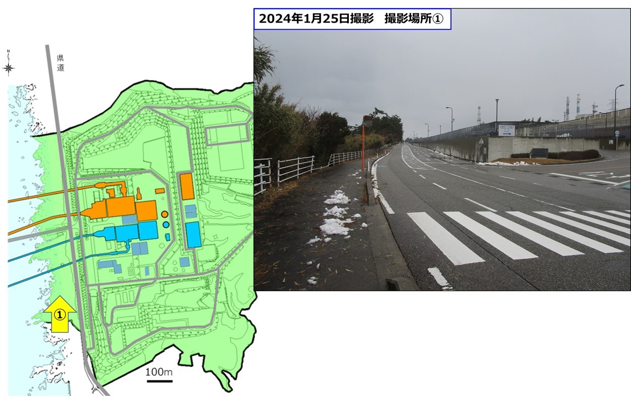 発電所前面県道